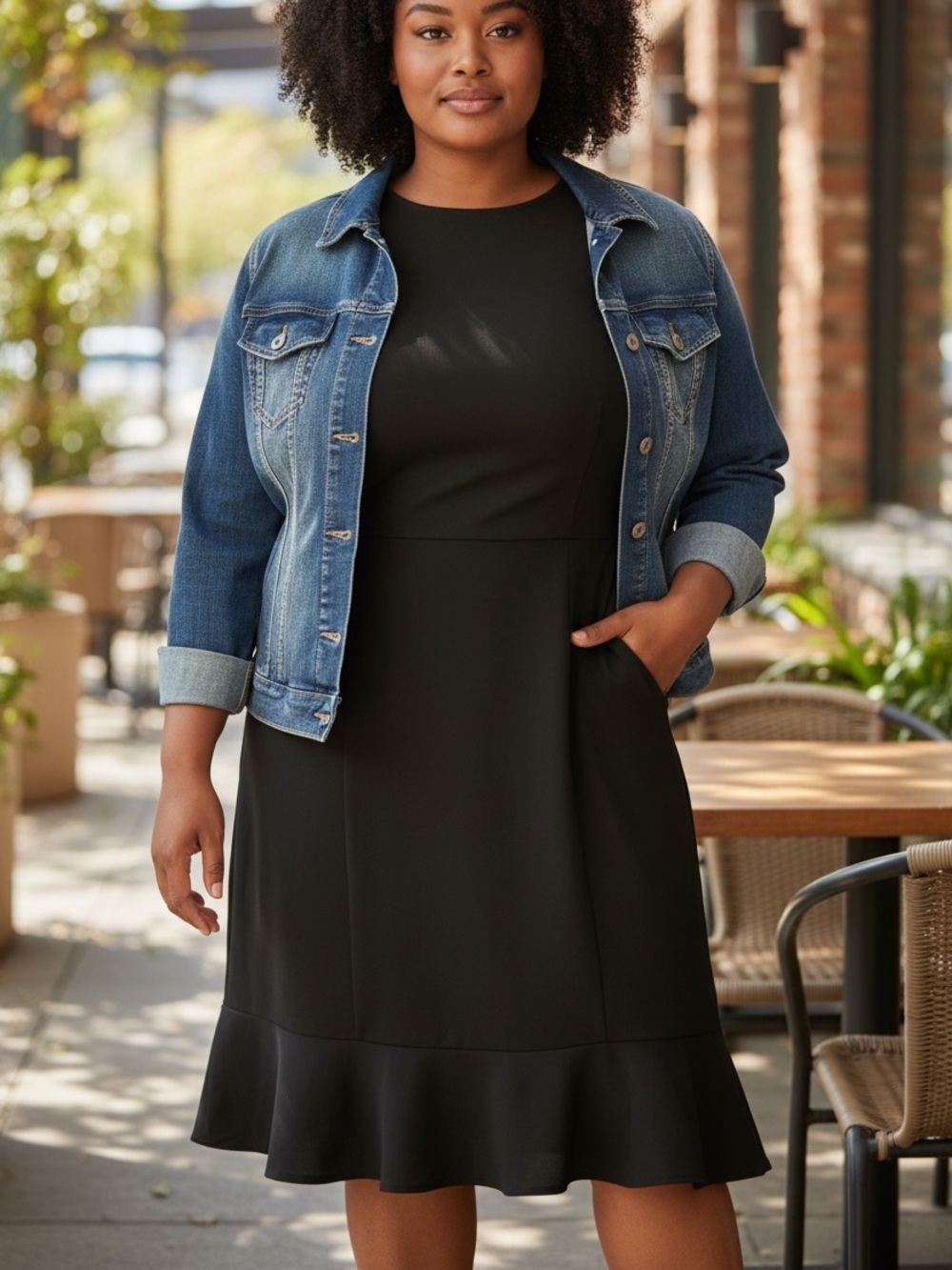 torrid Black Midi Dress with Ruffle Hem - Picture 1 of 2